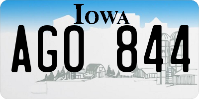 IA license plate AGO844