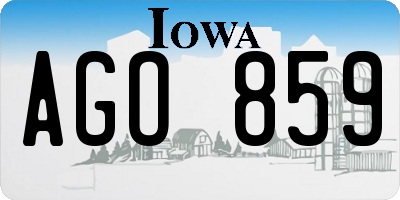 IA license plate AGO859