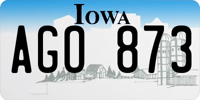 IA license plate AGO873