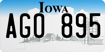 IA license plate AGO895