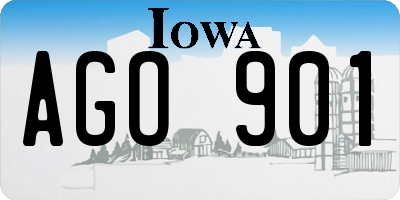 IA license plate AGO901