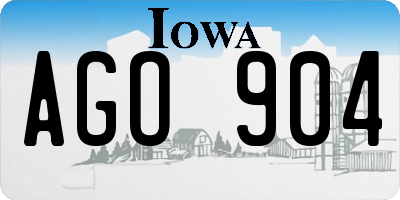 IA license plate AGO904