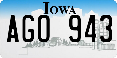 IA license plate AGO943