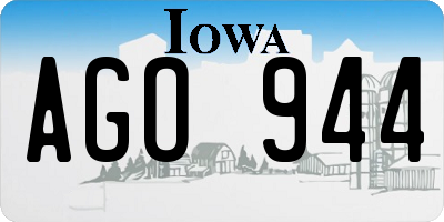 IA license plate AGO944