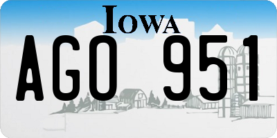 IA license plate AGO951