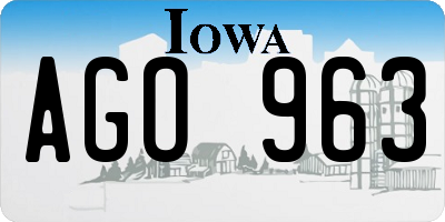 IA license plate AGO963