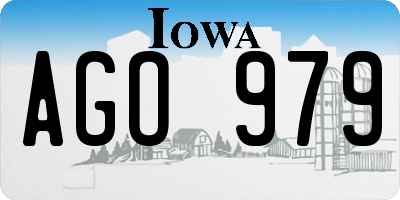 IA license plate AGO979