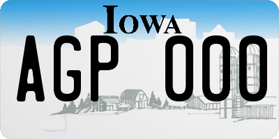 IA license plate AGP000