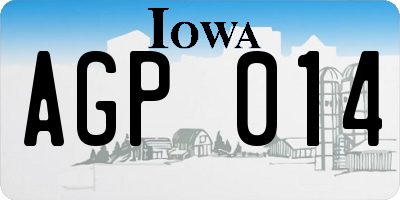 IA license plate AGP014