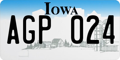 IA license plate AGP024