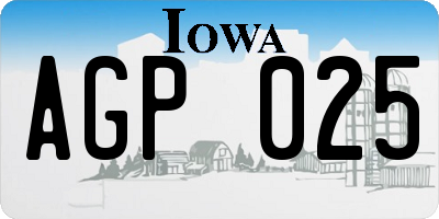 IA license plate AGP025