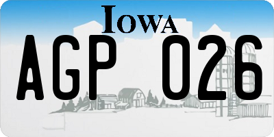 IA license plate AGP026