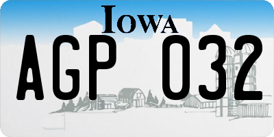 IA license plate AGP032
