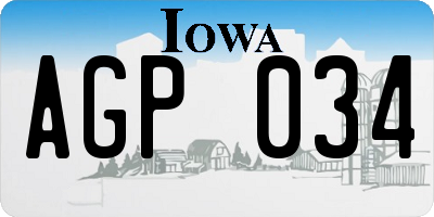 IA license plate AGP034