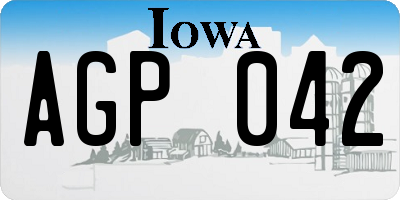 IA license plate AGP042