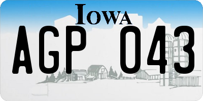 IA license plate AGP043