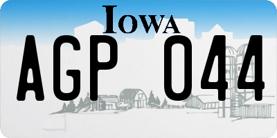 IA license plate AGP044