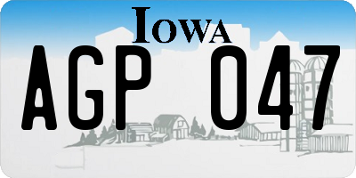 IA license plate AGP047