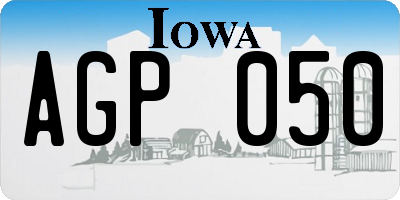 IA license plate AGP050