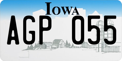 IA license plate AGP055