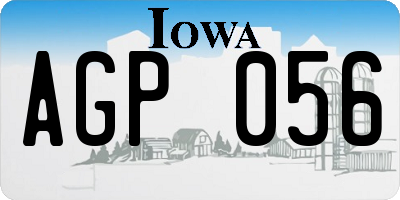 IA license plate AGP056
