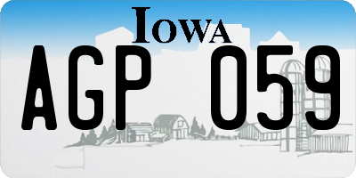 IA license plate AGP059