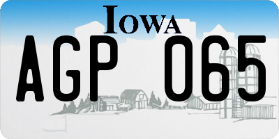 IA license plate AGP065