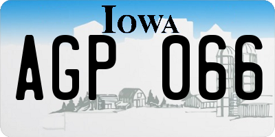 IA license plate AGP066