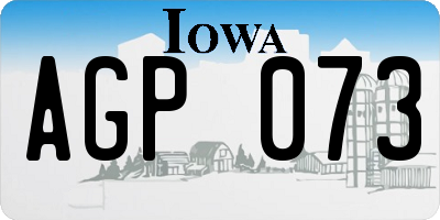 IA license plate AGP073