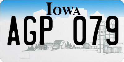 IA license plate AGP079
