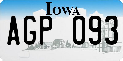 IA license plate AGP093