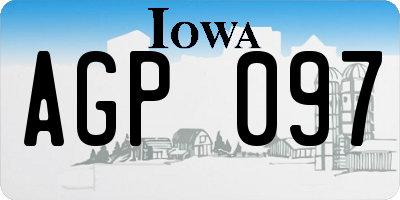 IA license plate AGP097