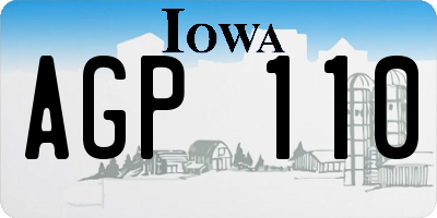IA license plate AGP110