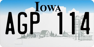 IA license plate AGP114