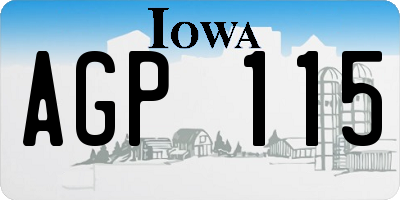IA license plate AGP115