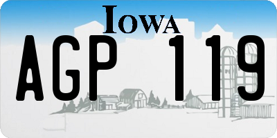 IA license plate AGP119