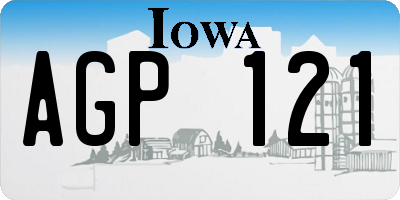 IA license plate AGP121