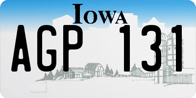 IA license plate AGP131