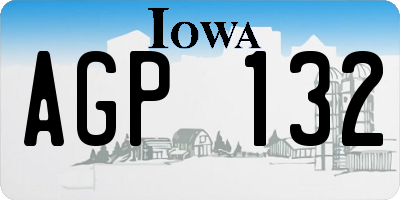 IA license plate AGP132