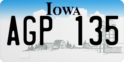 IA license plate AGP135