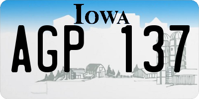 IA license plate AGP137