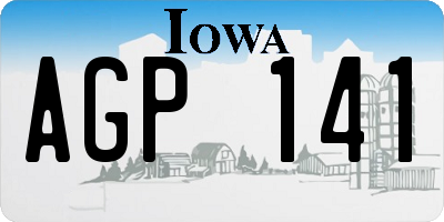 IA license plate AGP141
