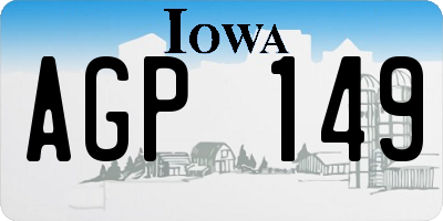 IA license plate AGP149