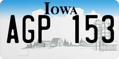 IA license plate AGP153