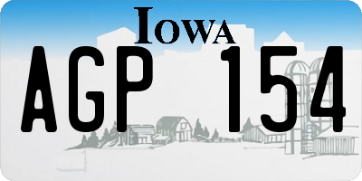IA license plate AGP154