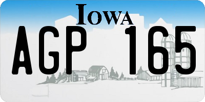 IA license plate AGP165