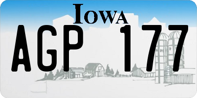 IA license plate AGP177