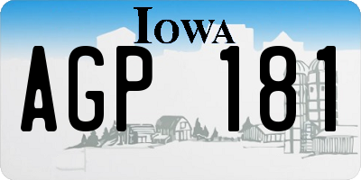 IA license plate AGP181
