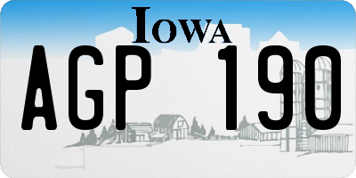 IA license plate AGP190