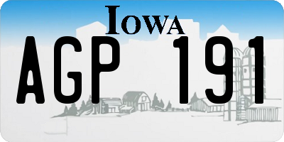 IA license plate AGP191